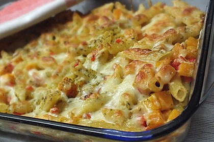 Vegetarischer Nudelauflauf mit Kürbis 2