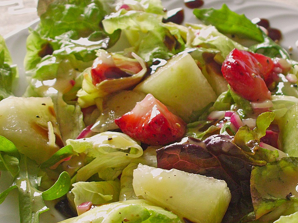 Blattsalat mit Melone