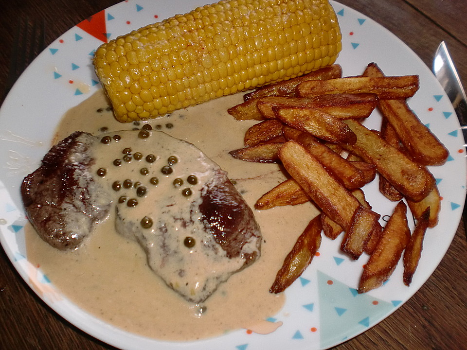 Rindersteak mit Cognacsauce und grünem Pfeffer von Nessi681 | Chefkoch.de