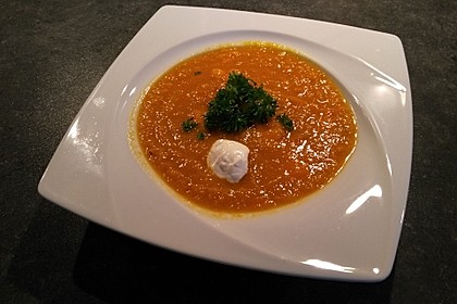 Kürbissuppe mit Äpfeln, Birnen + Lachs 7