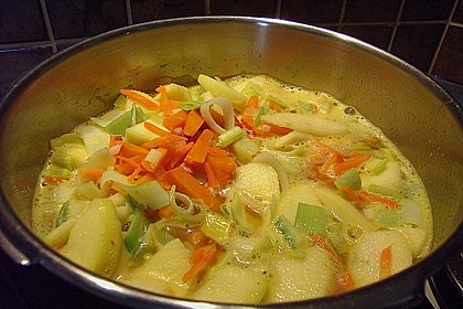 Kürbissuppe mit Äpfeln, Birnen + Lachs 18