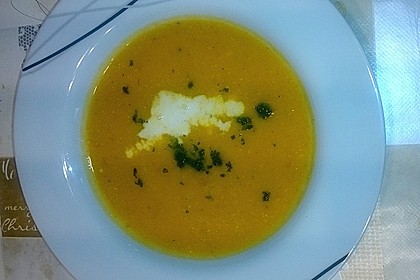 Kürbissuppe mit Äpfeln, Birnen + Lachs 15