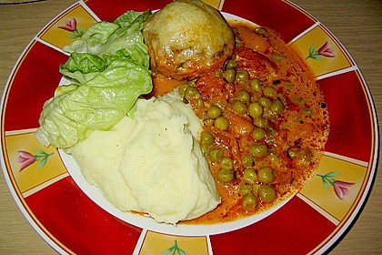 Gratinierte Hack - Laibchen in Tomaten - Champignon - Sauce 8