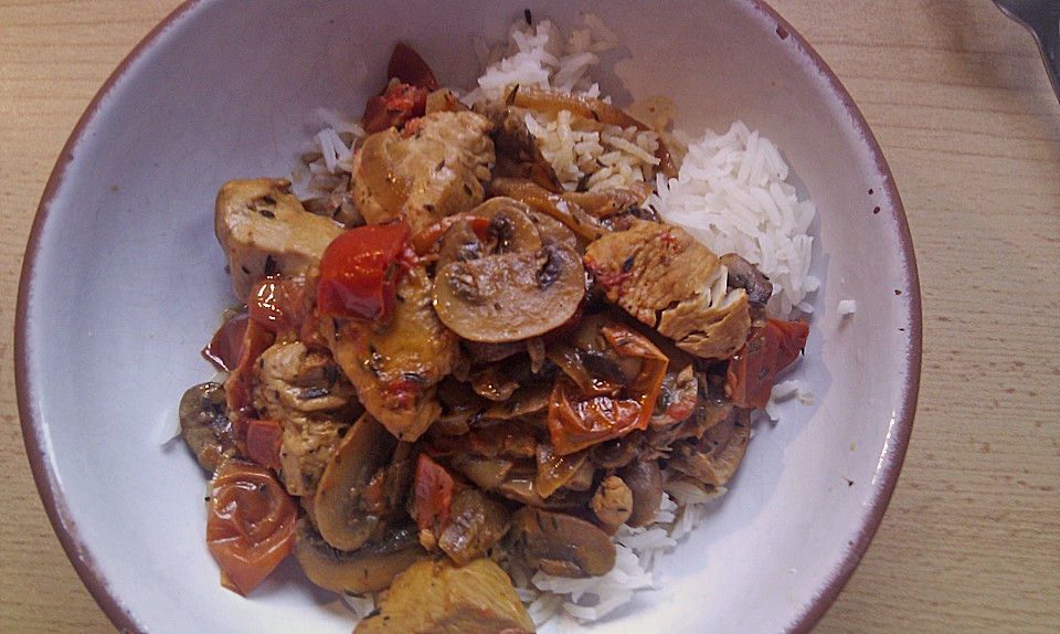 Hähnchen mit Champignons und Tomaten | Chefkoch.de