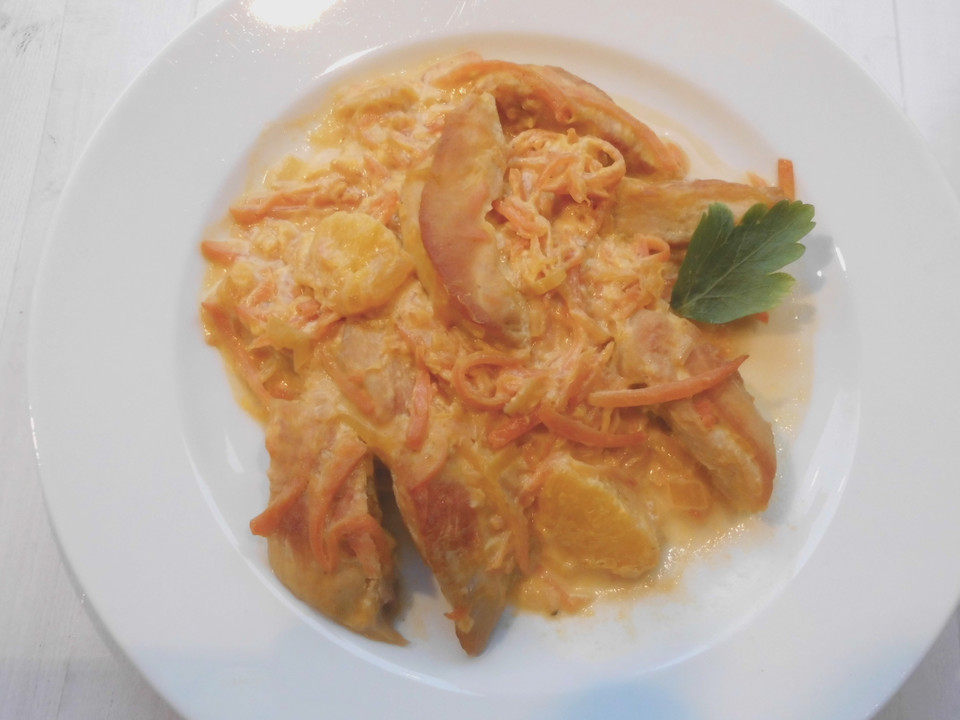 Putengeschnetzeltes mit Karotten - Orangen - Soße von ManuGro | Chefkoch.de