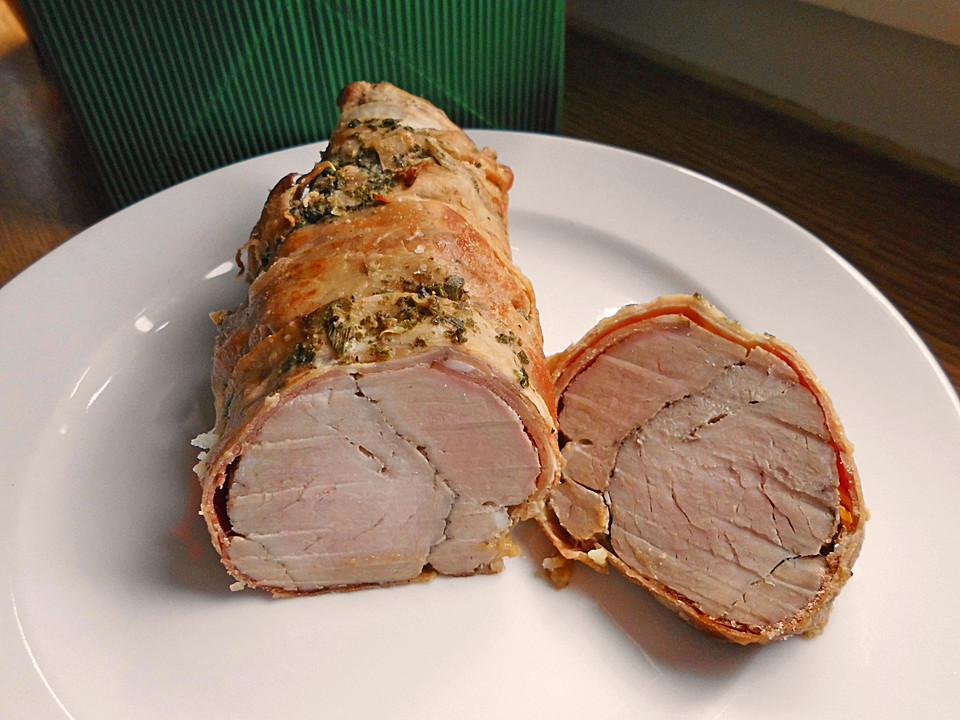 NT - Schweinefilet im Speckmantel mit Champignons und Spätzle von ...