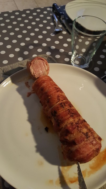 NT - Schweinefilet im Speckmantel mit Champignons und Spätzle von ...