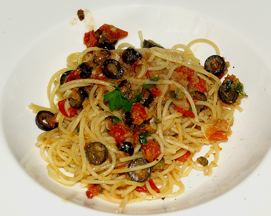 Spaghettini Mit Oliven Und Kapern Von Stiermädchen | Chefkoch.de