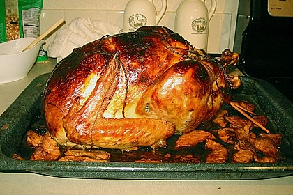 Truthahn mit Calvados - Äpfel - Füllung 4