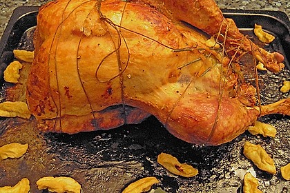 Truthahn mit Calvados - Äpfel - Füllung 6