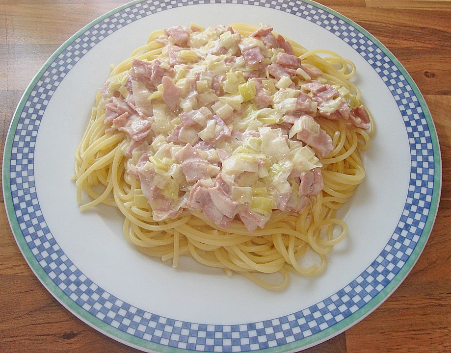 Spaghetti mit Schinken - Lauch - Sauce von Nessi681 | Chefkoch.de