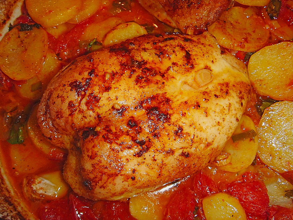 Knusprige Hähnchenschenkel mit Tomaten und Knoblauch von FlowerBomb ...