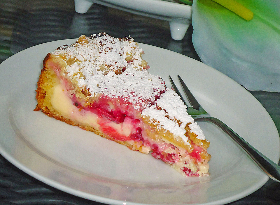 Rhabarberkuchen mit Quarkcreme und Streuseln von kleinemama3 | Chefkoch.de