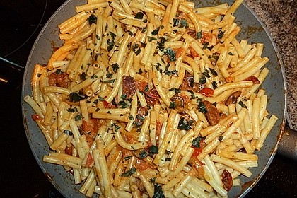 Pasta Mit Chorizo - Zwiebel - Sauce Von Kipo32 | Chefkoch.de