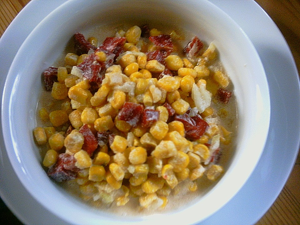 Maissalat mit rotem Paprika und Sauerrahmdressing von gabipan | Chefkoch.de