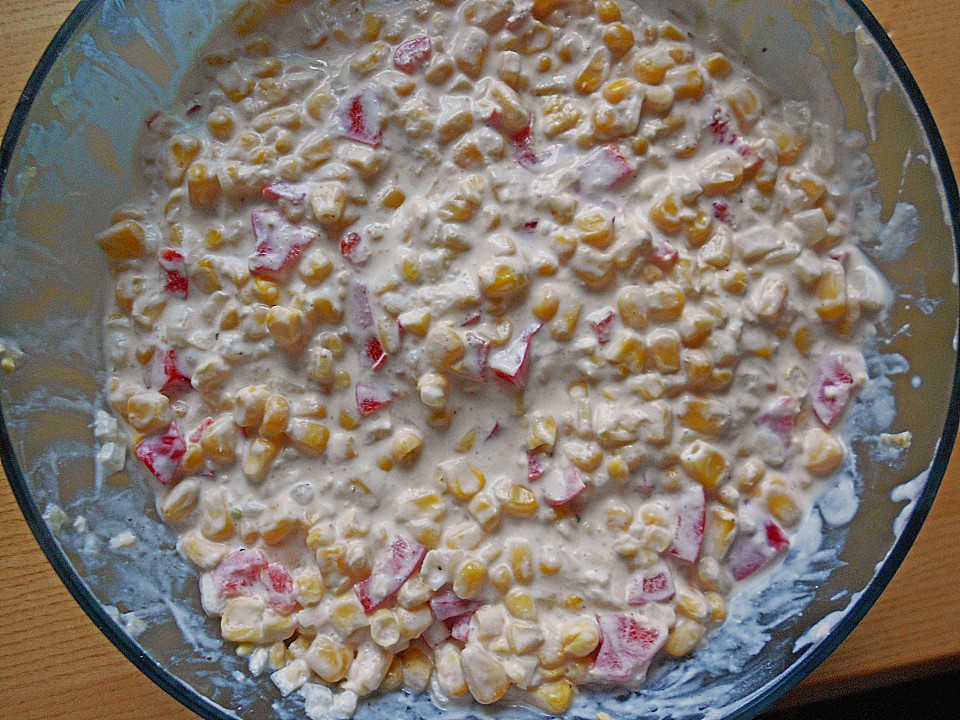 Maissalat mit rotem Paprika und Sauerrahmdressing von gabipan | Chefkoch.de