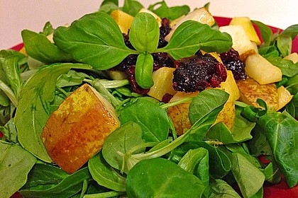 Rucola mit gebratenen Birnen und Preiselbeer - Dressing 2