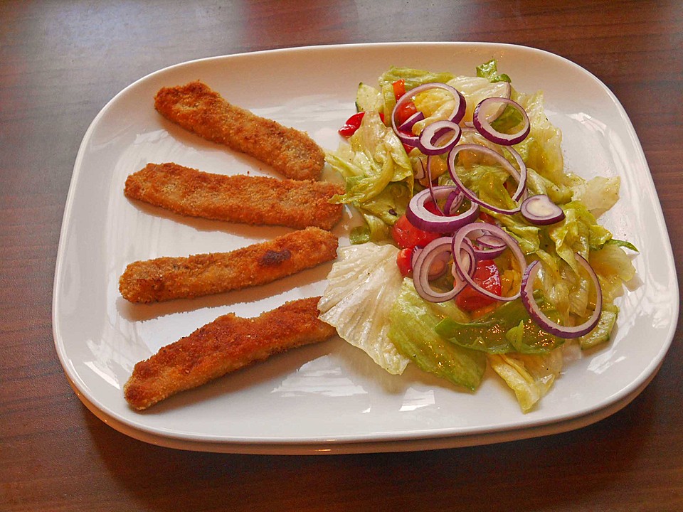 Schnitzelstreifen auf gemischtem Salat von mima53 | Chefkoch.de