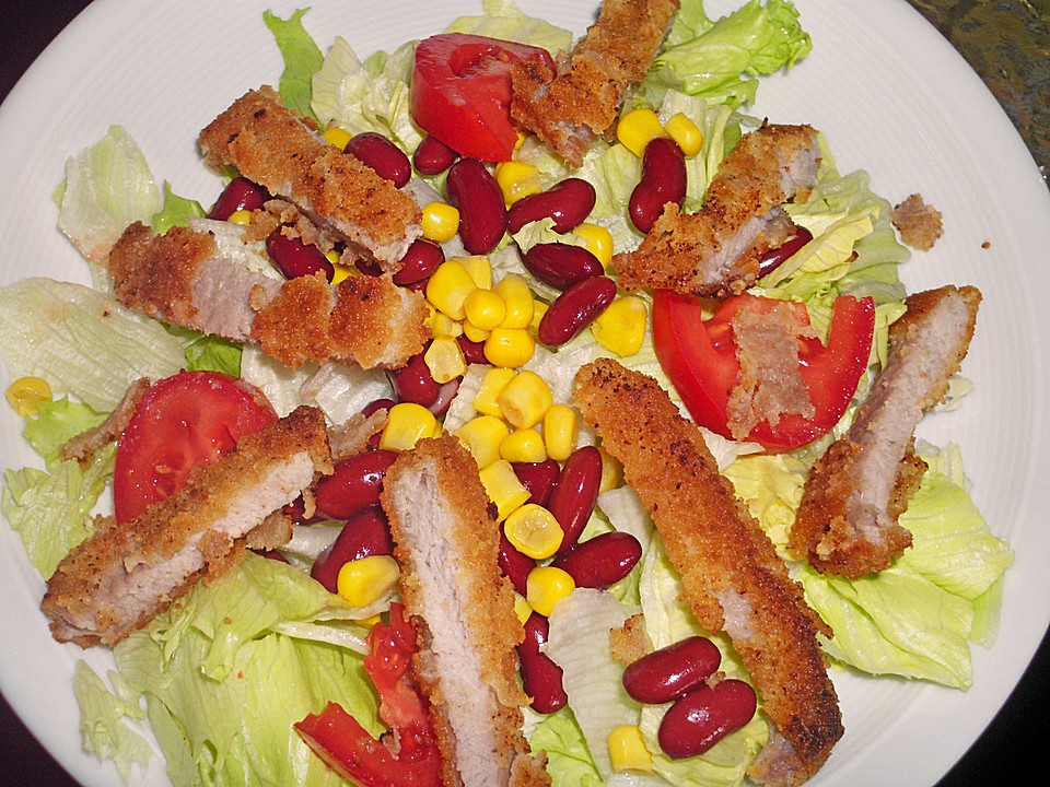 Schnitzelstreifen auf gemischtem Salat von mima53 | Chefkoch.de