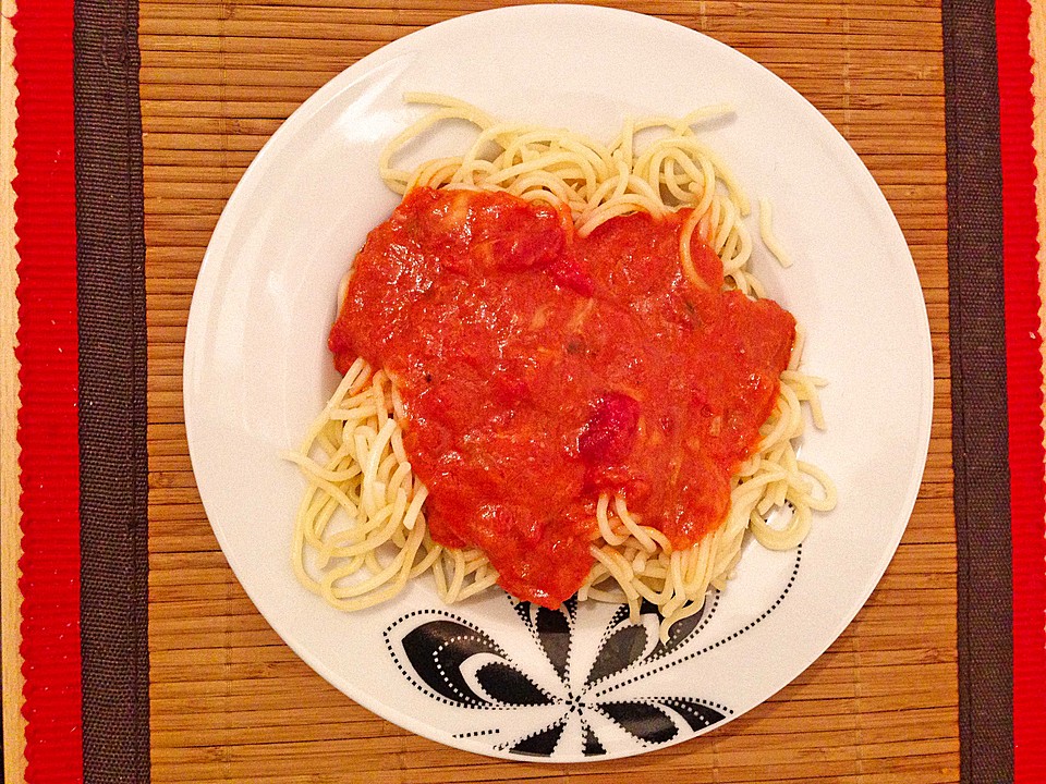 Nudeln mit Tomate - Mozzarella Soße von Cililein | Chefkoch.de