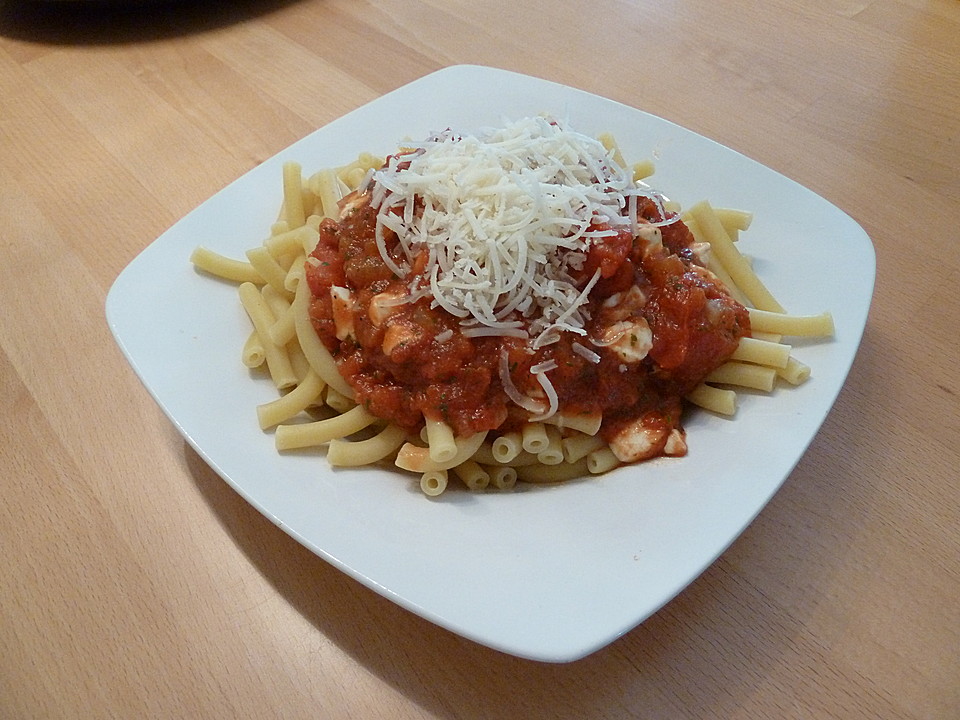 Nudeln mit Tomate - Mozzarella Soße von Cililein | Chefkoch.de