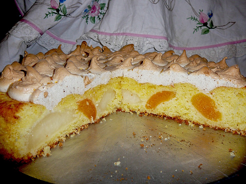 Aprikosen - Birnen - Kuchen mit Baiser von schwobamädle | Chefkoch.de