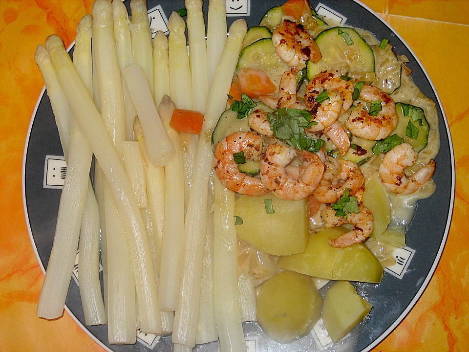 Spargel mit Garnelen und Zucchini - Möhren - Gemüse von Sandy2509 ...