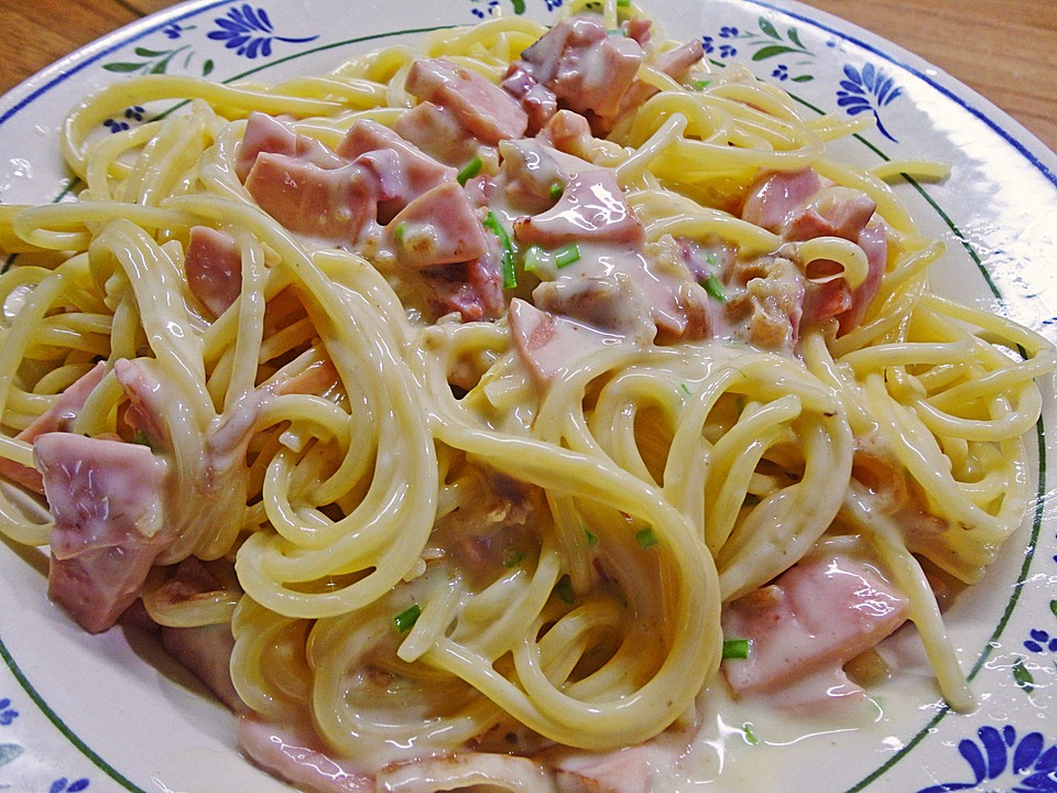 Spaghetti mit Schinken - Sahne - Sauce von Stift1 | Chefkoch.de