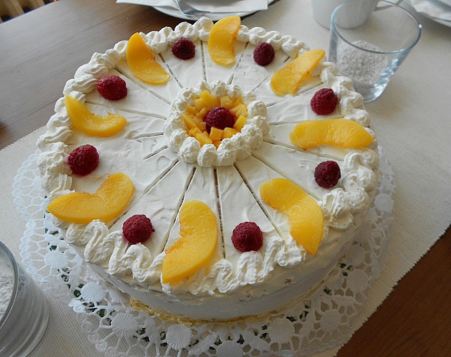 Pfirsich - Melba - Torte von Torte80 | Chefkoch.de