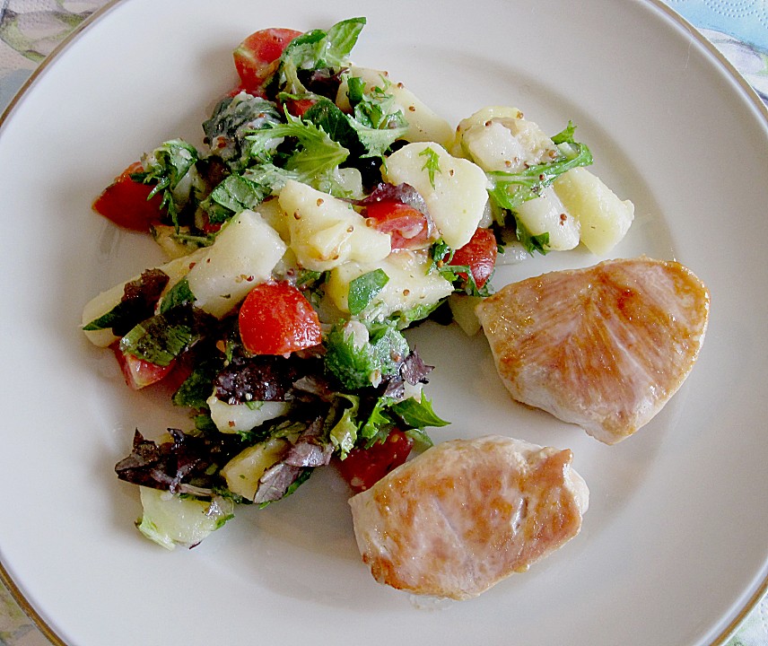 Spargel - Kartoffel - Salat mit Rucola und Tomaten