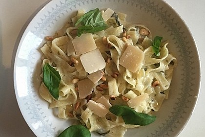 Tagliatelle Mit Zitronen Basilikum Sauce Von Happiness Chefkoch De