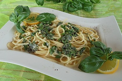 Tagliatelle Mit Zitronen Basilikum Sauce Von Happiness Chefkoch De