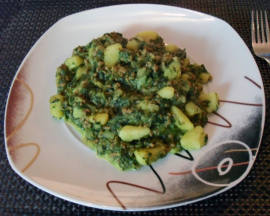 Kartoffel - Hack - Spinat Pfanne mit Curry von Tala0 | Chefkoch.de