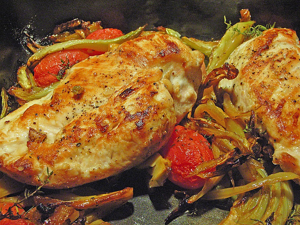 Kandierter Fenchel mit Tomaten und Hähnchenbrust von AdSnyder | Chefkoch.de