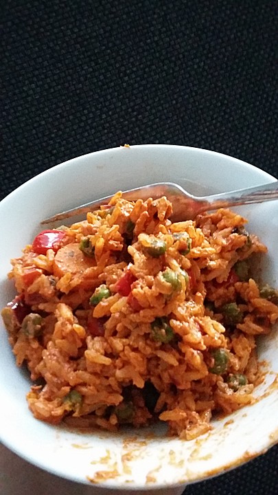 Reis - Gemüse - Pfanne mit Frischkäse - Tomatensauce von sky310 ...