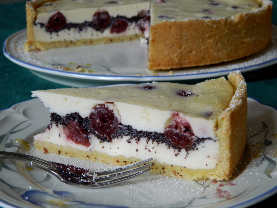 Mohn - Käsekuchen mit Kirschen von moorrose | Chefkoch.de