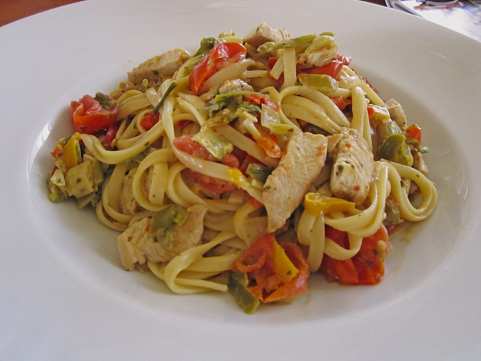 Tagliatelle mit Putenstreifen und Sesam von Schokomaus01 | Chefkoch.de