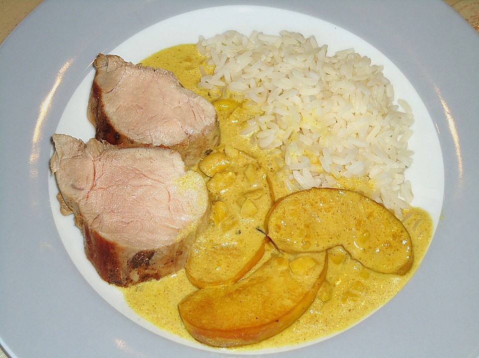 Schweinefilet mit Apfel - Curry - Sauce von kathybvb | Chefkoch.de