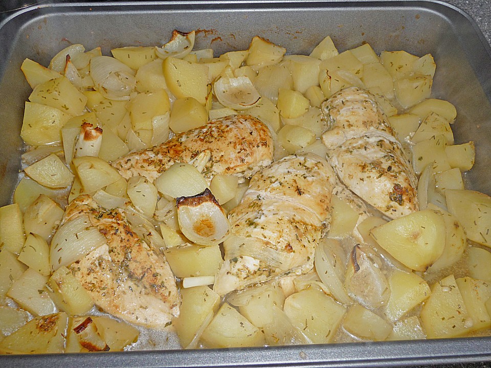 Knoblauch - Kräuter - Huhn mit Rosmarinkartoffeln und Gemüse von Liz20 ...