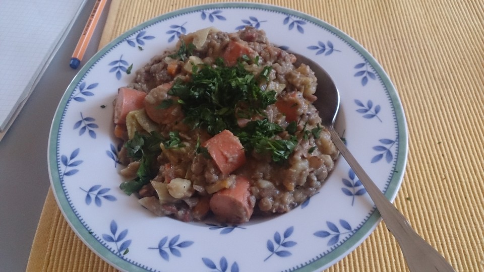 Clints Linseneintopf mit Wiener Würstchen von clint | Chefkoch.de