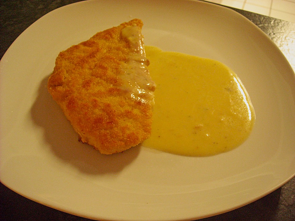 Paniertes Schnitzel mit Frischkäse - Sahne Sauce von asty123 | Chefkoch.de