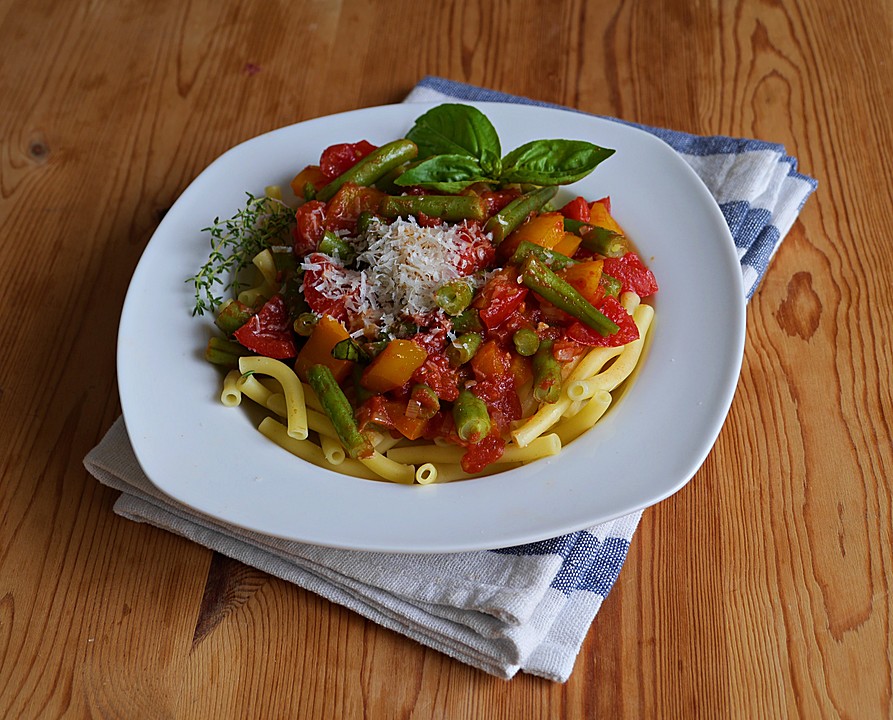Pasta mit grünen Bohnen, Tomaten und Paprika von 1986Sienna | Chefkoch.de