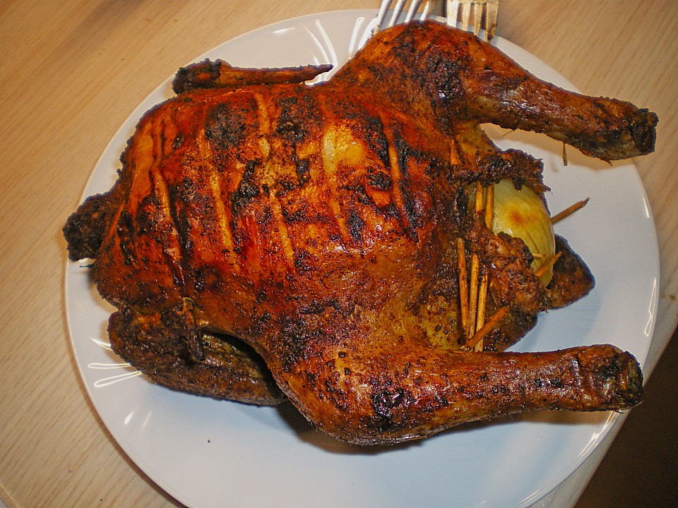 Brathähnchen mit Knoblauchfüllung von Spikesgeliebte | Chefkoch.de