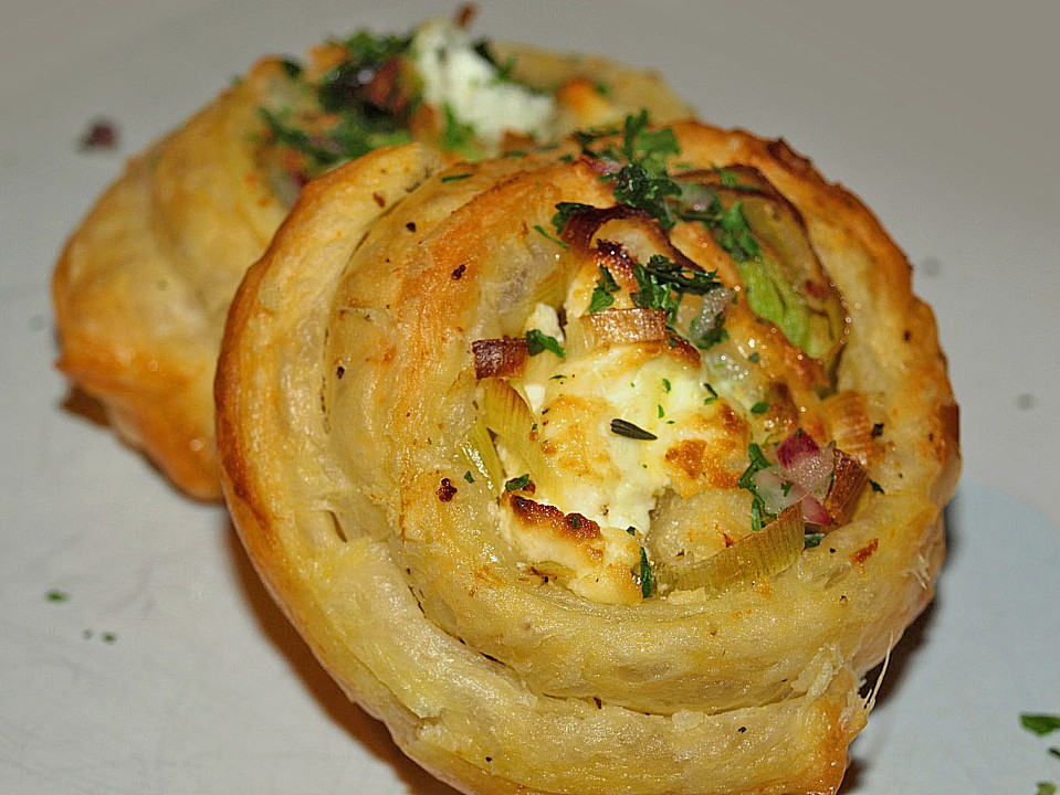 Blätterteigschnecken mit Lauch und Feta von s_minchen | Chefkoch.de