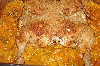 Brathähnchen mit Süßkartoffeln und Butternut Kürbis 14