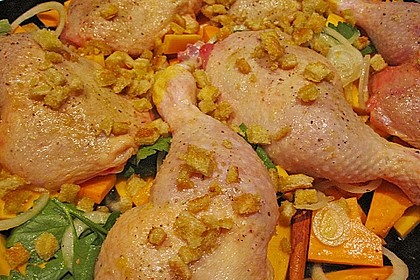 Brathähnchen mit Süßkartoffeln und Butternut Kürbis 12