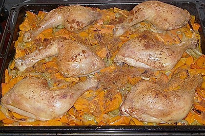 Brathähnchen mit Süßkartoffeln und Butternut Kürbis 17