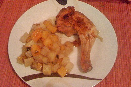 Brathähnchen mit Süßkartoffeln und Butternut Kürbis 21