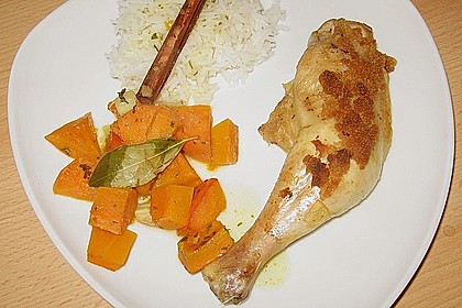 Brathähnchen mit Süßkartoffeln und Butternut Kürbis 7