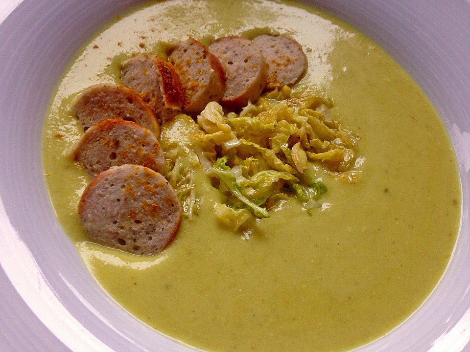 Wirsingsuppe mit Currysahne von eba007 | Chefkoch.de